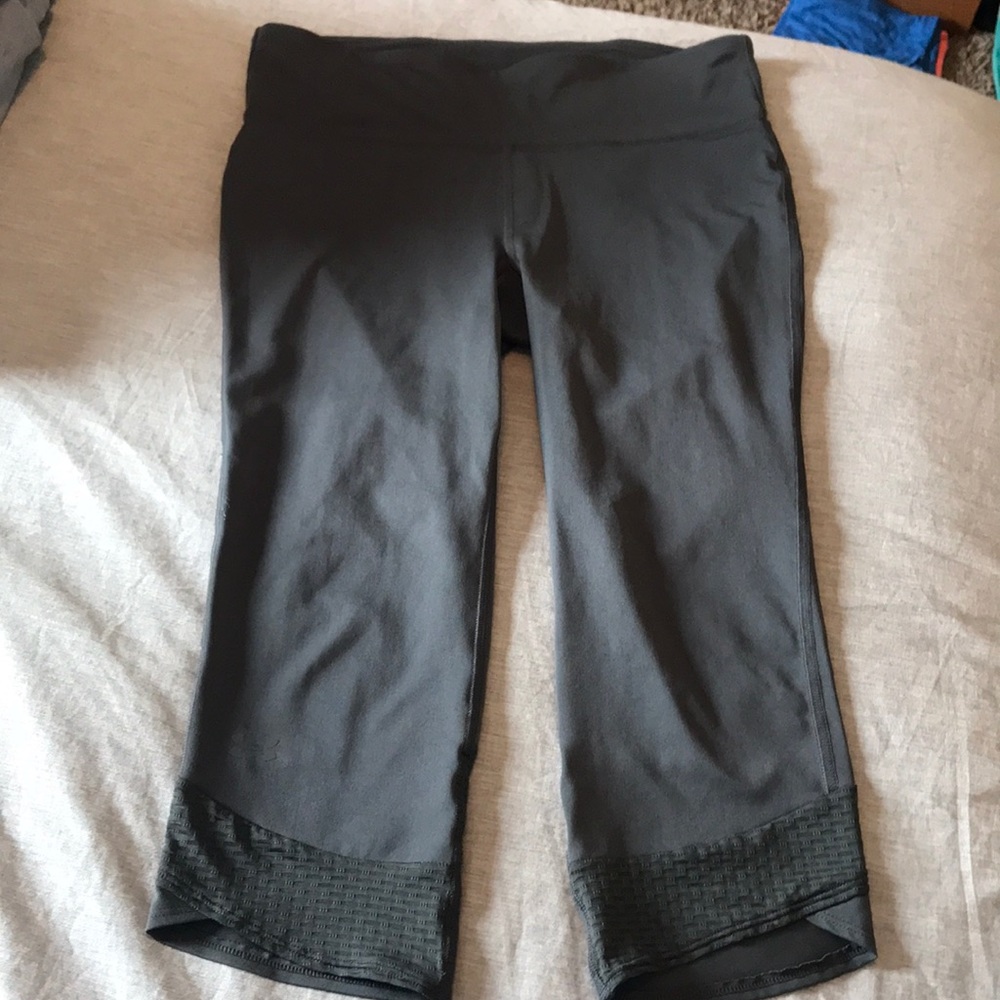 Gray Under Armour Running Crop Leggings